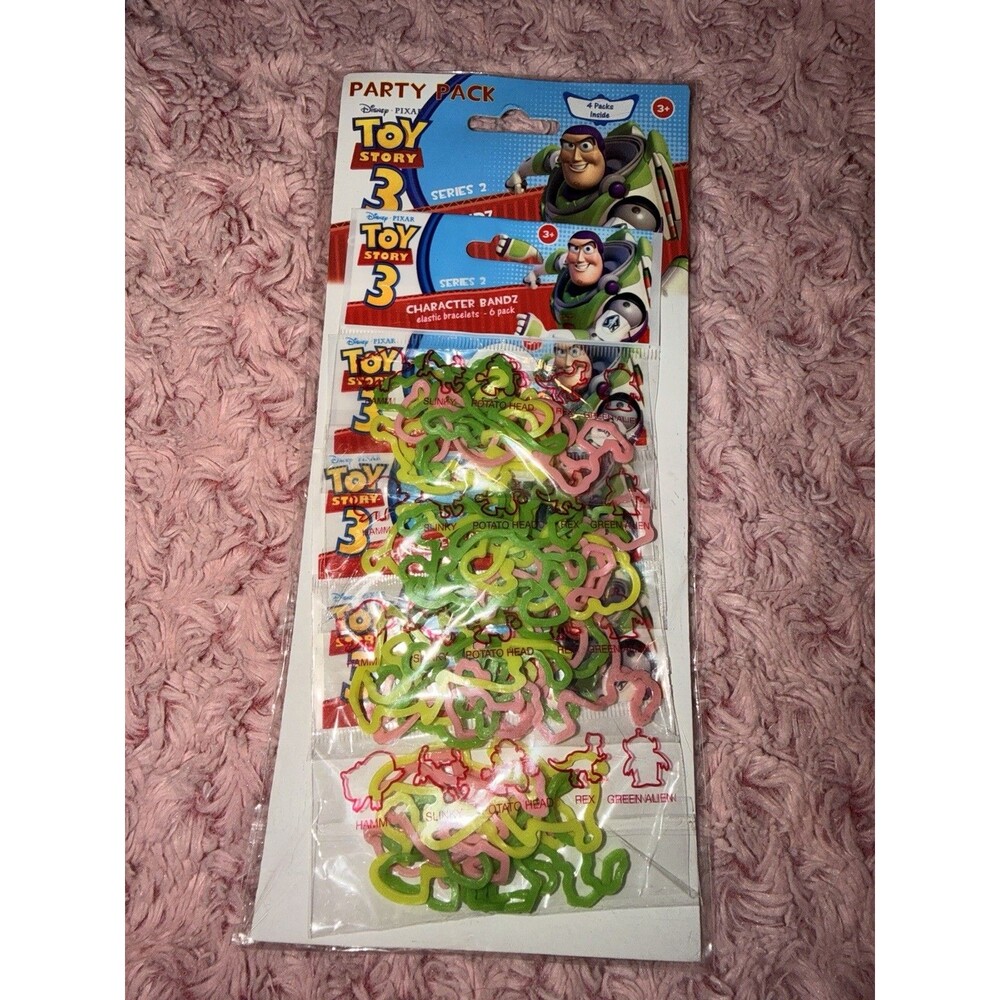 Disney Toy Story 3 Elastic Silly Bandz Bracelets 4 Packs 6 Per Pack